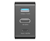 Unitek Hub podróżny GaN 3w1 HDMI/USB-A/USB-C 4k 60Hz PD 65W - 1529986 - zdjęcie 4